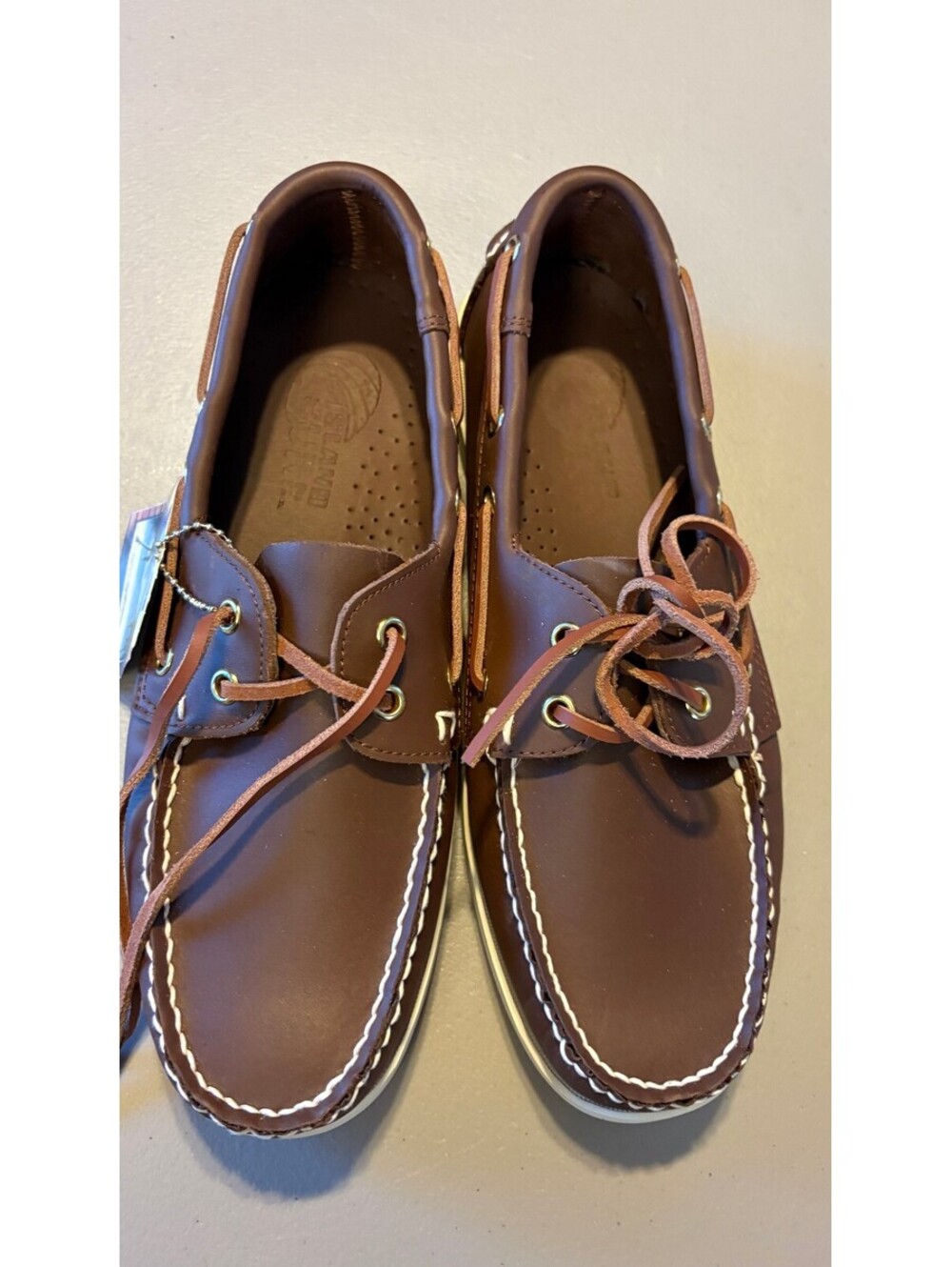 Island Surf Co. Brown Leather Boat Shoes Men's Size 9
